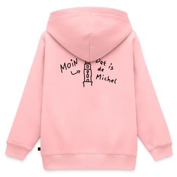 Moin Hamburg Michel Plattdeutsch - Kinder Premium Organic Zip Hoodie - Rosa - Hinten - AI Model Kid Female (0cm)