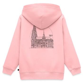Köln Dom – Line Art Koordinaten - Kinder Premium Organic Zip Hoodie - Rosa - Hinten - AI Model Kid Female (0cm)