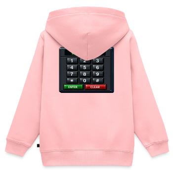 Geben Sie Code Keypad Neon ein - Kinder Premium Organic Zip Hoodie - Rosa - Hinten - AI Model Kid Female (0cm)