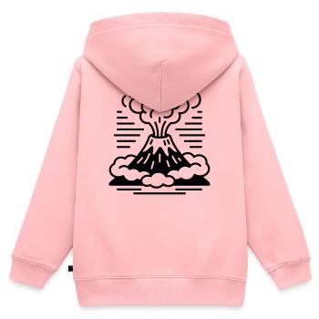 volcan - Sweat Premium à capuche zippé enfant bio - rose - Dos - AI Model Kid Female (0cm)