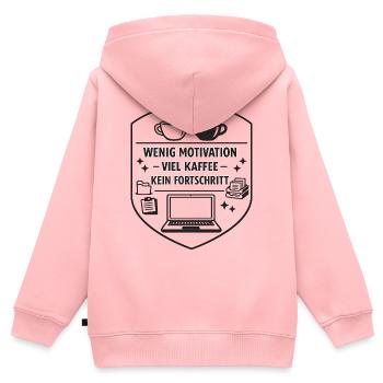 Kaffee gegen Fortschritt - Kinder Premium Organic Zip Hoodie - Rosa - Hinten - AI Model Kid Female (0cm)