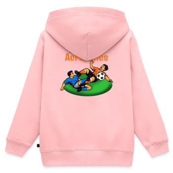 Lawn Acrobats Fußballakrobaten (Blutgrätsche) - Kinder Premium Organic Zip Hoodie - Rosa - Hinten - AI Model Kid Female (0cm)