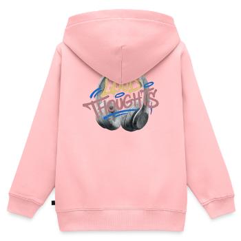 Graffiti de pensées bruyantes - Sweat Premium à capuche zippé enfant bio - rose - Dos - AI Model Kid Female (0cm)