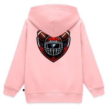 Kicker Shield Football Helm - Kinder Premium Organic Zip Hoodie - Rosa - Hinten - AI Model Kid Female (0cm)