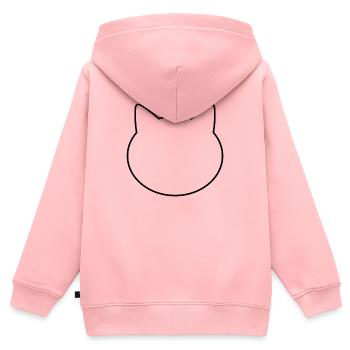 Tête de chat - Sweat Premium à capuche zippé enfant bio - rose - Dos - AI Model Kid Female (0cm)
