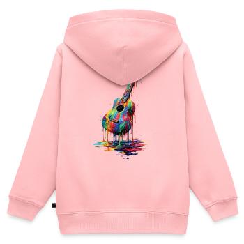 Ukulele with dripping paint - Kids Premium Organic Zip-up Hoodie - rose - Back - AI Model Kid Female (0cm)