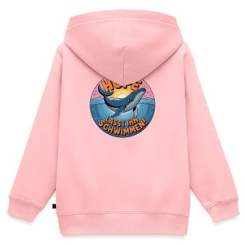 Hope/ Timmy der Wal in der Ostsee - Kinder Premium Organic Zip Hoodie - Rosa - Hinten - AI Model Kid Female (0cm)