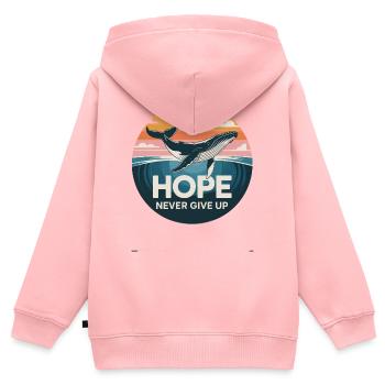 Hope/ Timmy der Wal in der Ostsee - Kinder Premium Organic Zip Hoodie - Rosa - Hinten - AI Model Kid Female (0cm)