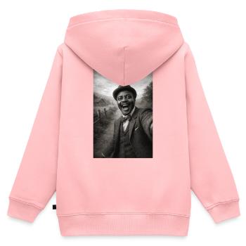 Scott Joplin Selfie - Kinder Premium Organic Zip Hoodie - Rosa - Hinten - AI Model Kid Female (0cm)
