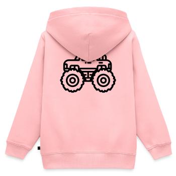 Monstertruck - Kinder Premium Organic Zip Hoodie - Rosa - Hinten - AI Model Kid Female (0cm)