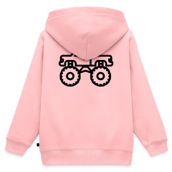 Monstertruck - Kinder Premium Organic Zip Hoodie - Rosa - Hinten - AI Model Kid Female (0cm)