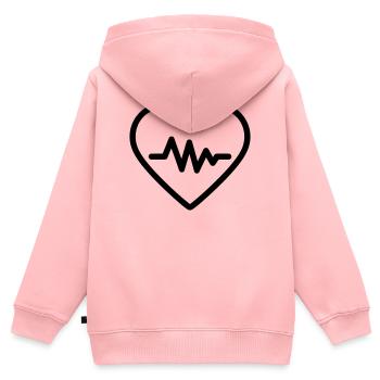 Herzschlag - Kinder Premium Organic Zip Hoodie - Rosa - Hinten - AI Model Kid Female (0cm)
