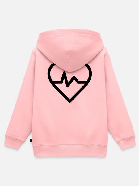 Herzfrequenz - Kinder Premium Organic Zip Hoodie - Rosa