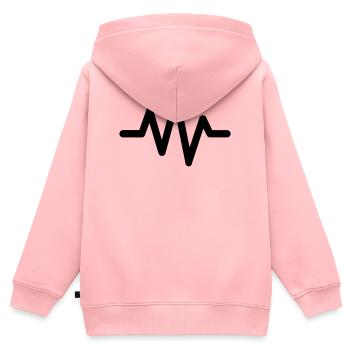 Herzschlag - Kinder Premium Organic Zip Hoodie - Rosa - Hinten - AI Model Kid Female (0cm)