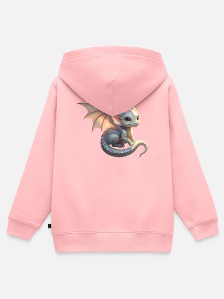 Kleiner süßer Drache - Kinder Premium Organic Zip Hoodie - Rosa