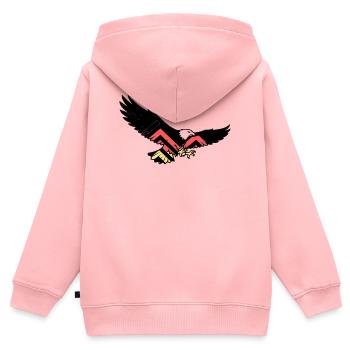 Adler Deutschland Fan Flagge - Kinder Premium Organic Zip Hoodie - Rosa - Hinten - AI Model Kid Female (0cm)
