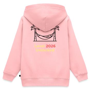 Level 2026 Unlocked Abschluss - Kinder Premium Organic Zip Hoodie - Rosa - Hinten - AI Model Kid Female (0cm)
