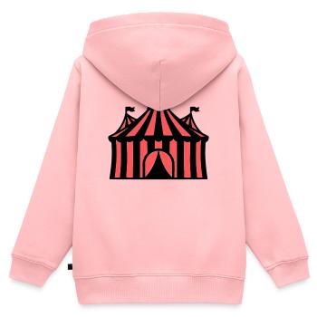 Zirkuszelt Manege Zirkus Bunt - Kinder Premium Organic Zip Hoodie - Rosa - Hinten - AI Model Kid Female (0cm)