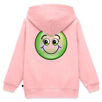Niedliche grüne Blase - Kinder Premium Organic Zip Hoodie - Rosa - Hinten - AI Model Kid Female (0cm)