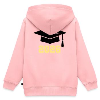 Absolvent 2026 Bachelor Hut - Kinder Premium Organic Zip Hoodie - Rosa - Hinten - AI Model Kid Female (0cm)