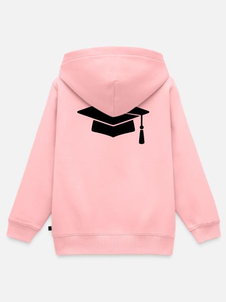 Doktorhut Abschluss Silhouette - Kinder Premium Organic Zip Hoodie - Rosa
