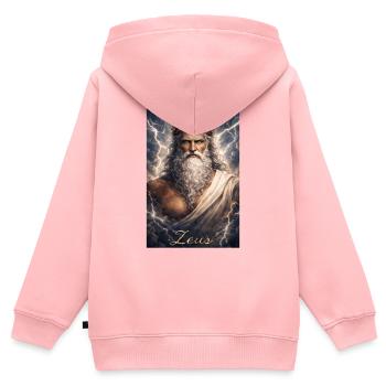 Zeus Portrait - Sweat Premium à capuche zippé enfant bio - rose - Dos - AI Model Kid Female (0cm)