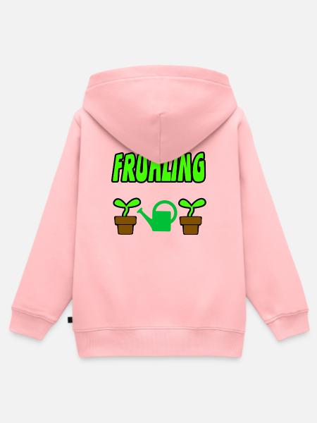 Frühling - Kinder Premium Organic Zip Hoodie - Rosa