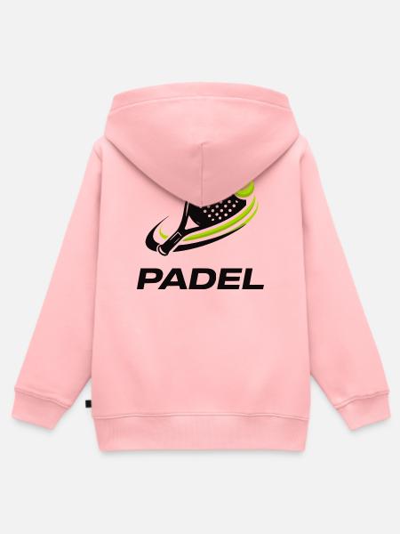 Padel - Kinder Premium Organic Zip Hoodie - Rosa