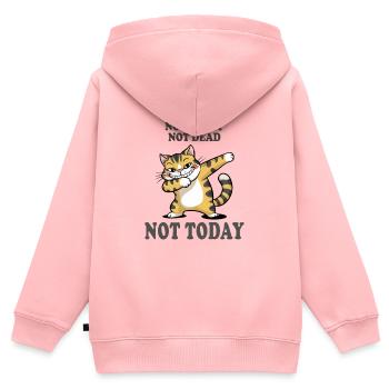 Nicht heute lustige Katze Sarkasmus Design - Kinder Premium Organic Zip Hoodie - Rosa - Hinten - AI Model Kid Female (0cm)