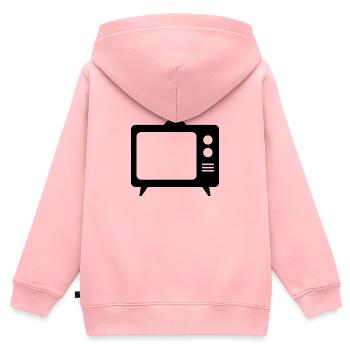 Retro-TV - Kinder Premium Organic Zip Hoodie - Rosa - Hinten - AI Model Kid Female (0cm)