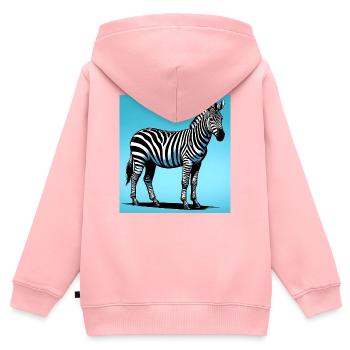 Zebra - Kinder Premium Organic Zip Hoodie - Rosa - Hinten - AI Model Kid Female (0cm)