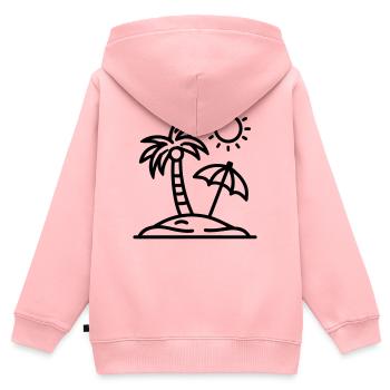 plage - Sweat Premium à capuche zippé enfant bio - rose - Dos - AI Model Kid Female (0cm)