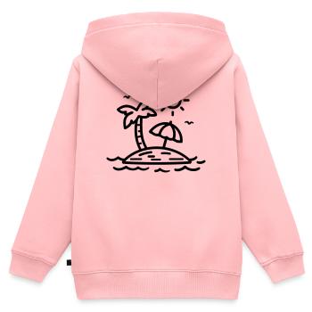 plage - Sweat Premium à capuche zippé enfant bio - rose - Dos - AI Model Kid Female (0cm)
