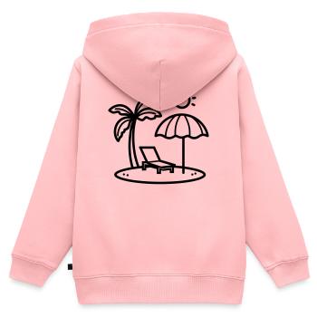 plage - Sweat Premium à capuche zippé enfant bio - rose - Dos - AI Model Kid Female (0cm)