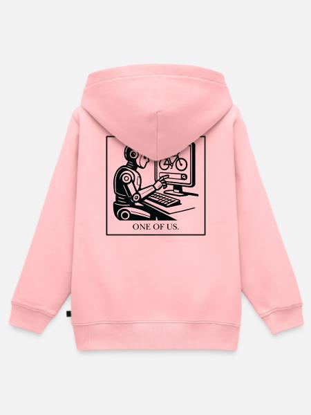Robotik-Design Fahrrad am Monitor - Kinder Premium Organic Zip Hoodie - Rosa