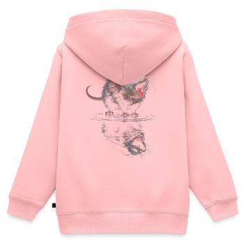 Wasserotter Brüller - Kinder Premium Organic Zip Hoodie - Rosa - Hinten - AI Model Kid Female (0cm)