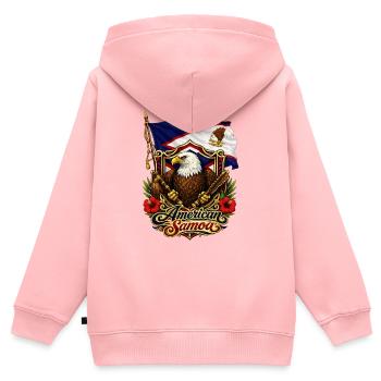 Adlerflagge von Amerikanisch-Samoa - Kinder Premium Organic Zip Hoodie - Rosa - Hinten - AI Model Kid Female (0cm)