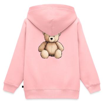 Teddybär, Teddybär, Stofftier - Kinder Premium Organic Zip Hoodie - Rosa - Hinten - AI Model Kid Female (0cm)