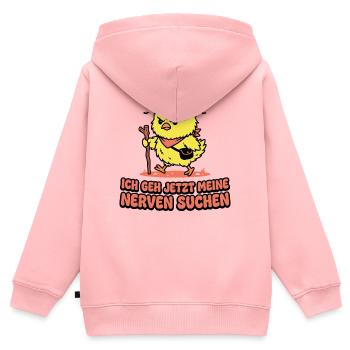 Wütendes Küken. Nerven Suchen - Kinder Premium Organic Zip Hoodie - Rosa - Hinten - AI Model Kid Female (0cm)