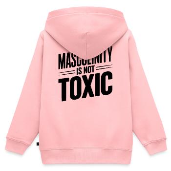 La masculinité n’est pas toxique - Sweat Premium à capuche zippé enfant bio - rose - Dos - AI Model Kid Female (0cm)