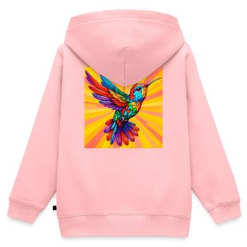 Kolibri - Kinder Premium Organic Zip Hoodie - Rosa - Hinten - AI Model Kid Female (0cm)