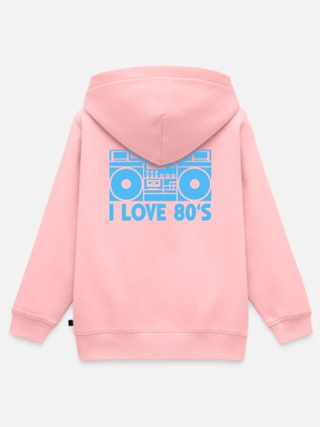 80er Boombox Statement - Kinder Premium Organic Zip Hoodie - Rosa