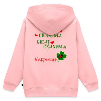 Mom  Grandma - Kinder Premium Organic Zip Hoodie - Rosa - Hinten - AI Model Kid Female (0cm)