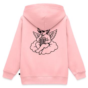 Cooler Cherub mit Popcorn im Kino - Kinder Premium Organic Zip Hoodie - Rosa - Hinten - AI Model Kid Female (0cm)