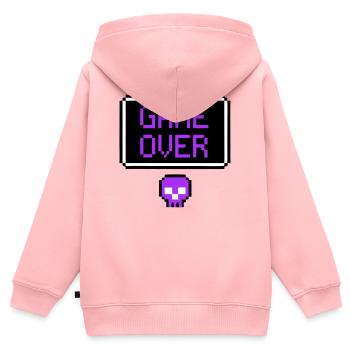 Game Over Skull Pixel Art - Kids Premium Organic Zip-up Hoodie - rose - Back - AI Model Kid Female (0cm)