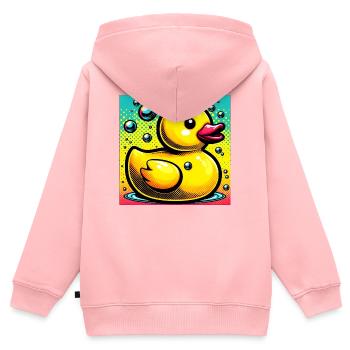 Caneton Canard Canard Canard - Sweat Premium à capuche zippé enfant bio - rose - Dos - AI Model Kid Female (0cm)