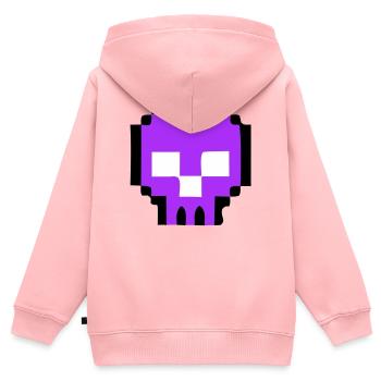 Pixel Skull Game Over - Kids Premium Organic Zip-up Hoodie - rose - Back - AI Model Kid Female (0cm)