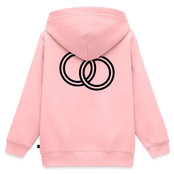 Eheringe - Kinder Premium Organic Zip Hoodie - Rosa - Hinten - AI Model Kid Female (0cm)