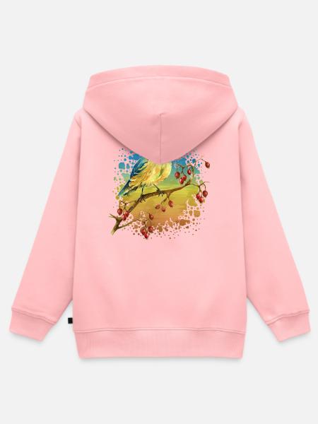 Bunter Vogel - Kinder Premium Organic Zip Hoodie - Rosa
