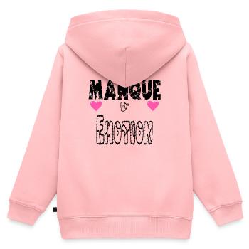 Bedürftig nach Emotionen - Kinder Premium Organic Zip Hoodie - Rosa - Hinten - AI Model Kid Female (0cm)